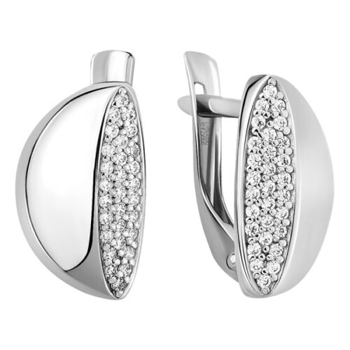 Серьги из золота 585 пробы с фианитом