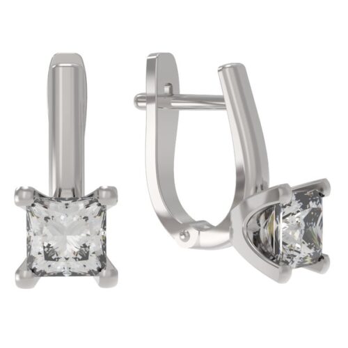 Серьги из серебра 925 пробы с фианитом