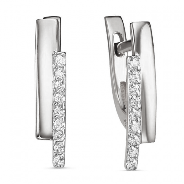 Серьги из золота 585 пробы с фианитом