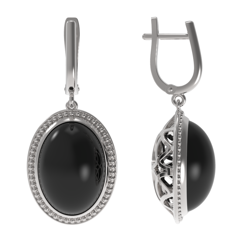 Серьги подвесные из серебра 925 пробы