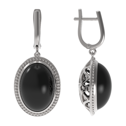 Серьги подвесные из серебра 925 пробы