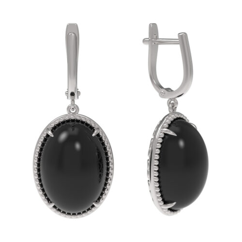 Серьги подвесные из серебра 925 пробы