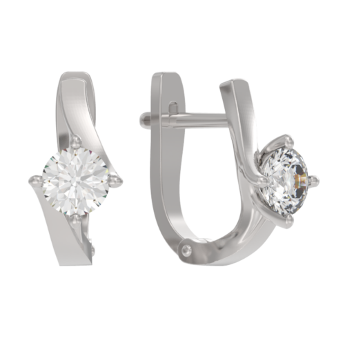 Серьги из серебра 925 пробы с фианитом