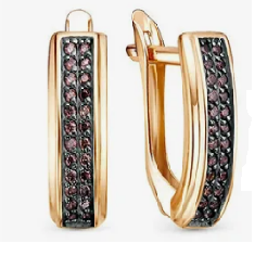 Серьги из золота 585 пробы с фианитом