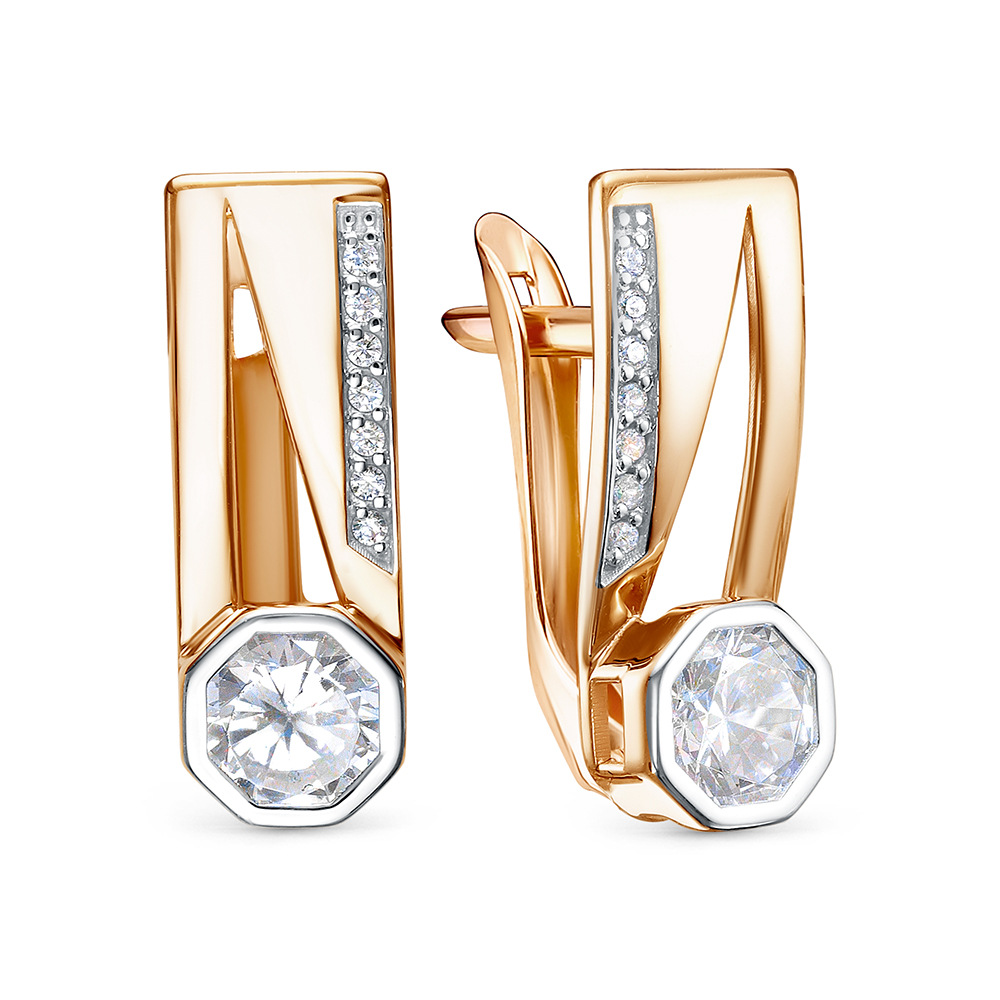 Серьги из золота 585 пробы с фианитом