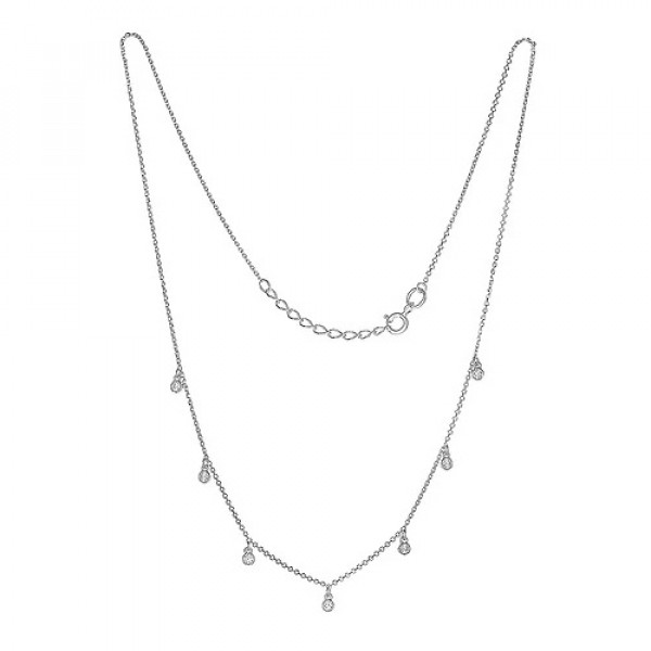 Колье из серебра 925 пробы с фианитом