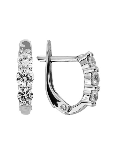 Серьги из серебра 925 пробы с фианитом