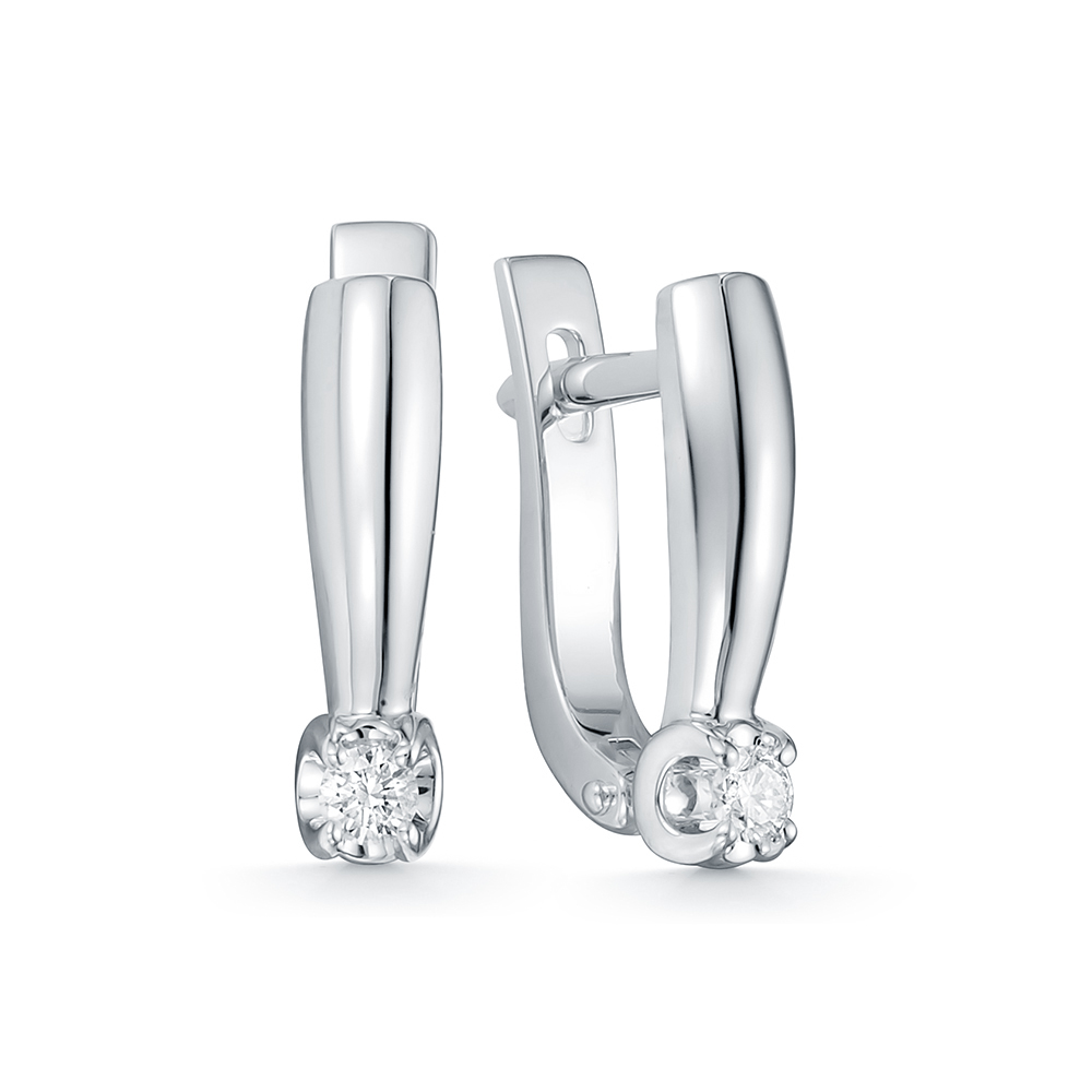Серьги из золота 585 пробы с бриллиантом