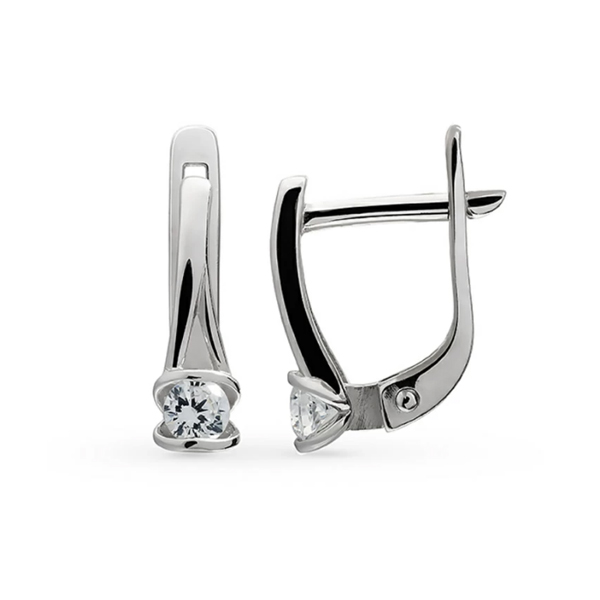 Серьги из серебра 925 пробы с фианитом