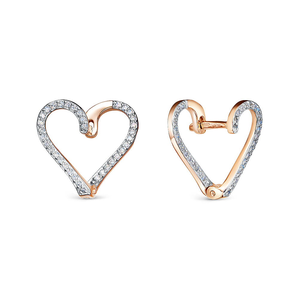 Серьги из золота 585 пробы с фианитом