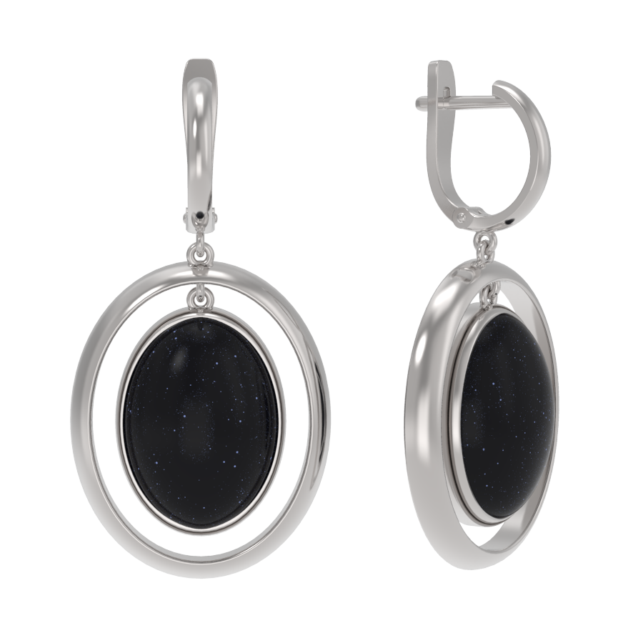 Серьги подвесные из серебра 925 пробы