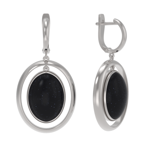 Серьги подвесные из серебра 925 пробы