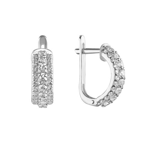 Серьги из серебра 925 пробы с фианитом