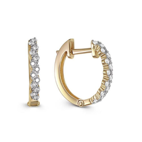 Серьги из золота 585 пробы с фианитом