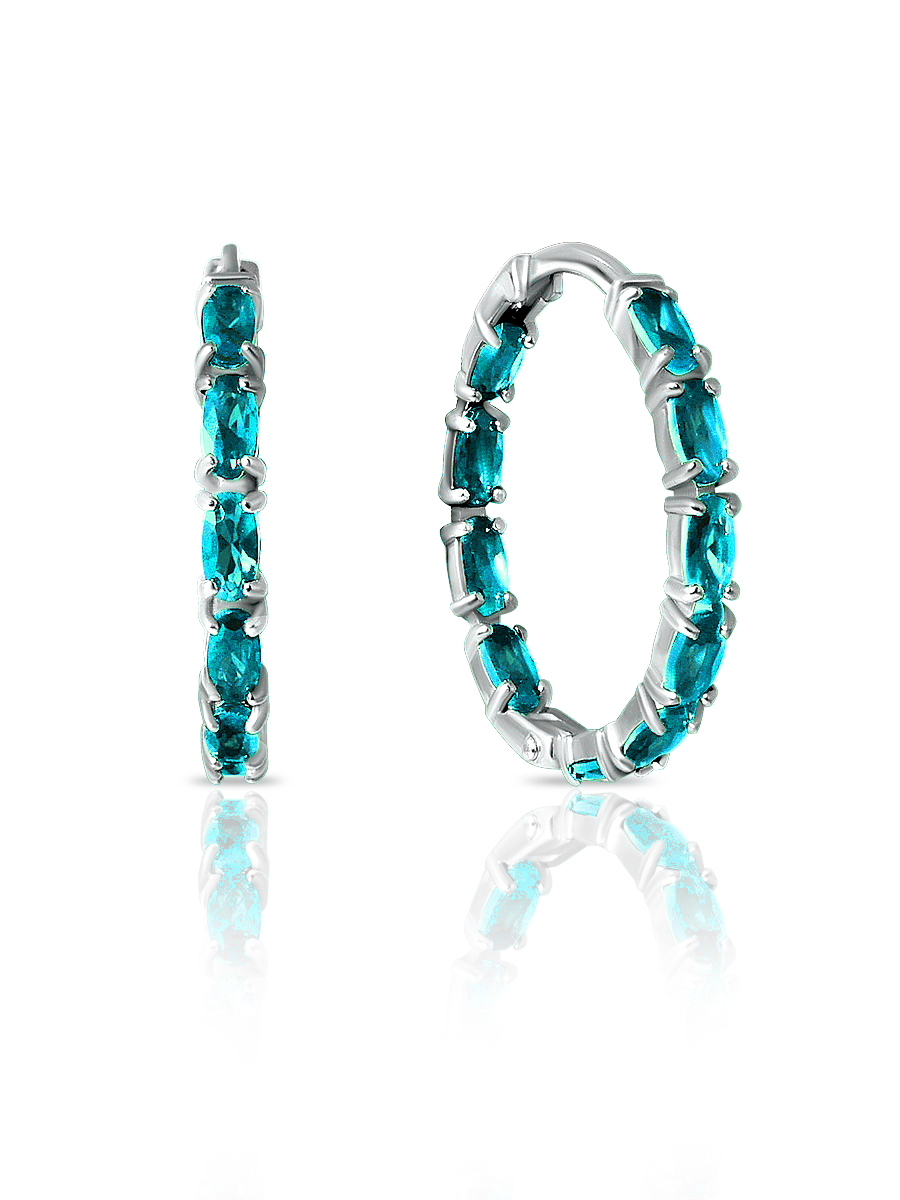 Серьги из серебра 925 пробы с фианитом