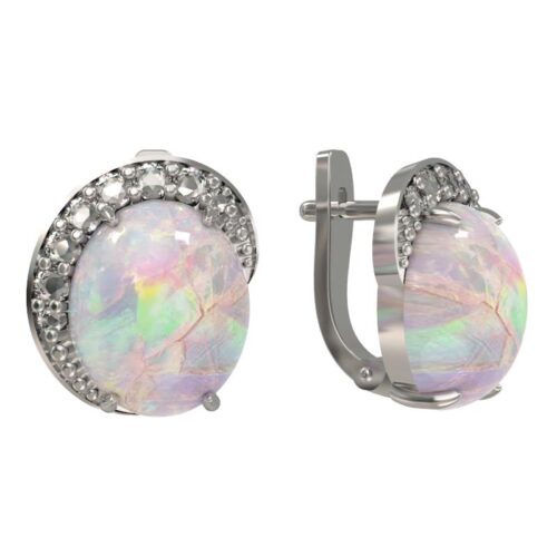 Серьги из серебра 925 пробы с опалом