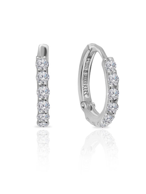 Серьги из серебра 925 пробы с фианитом