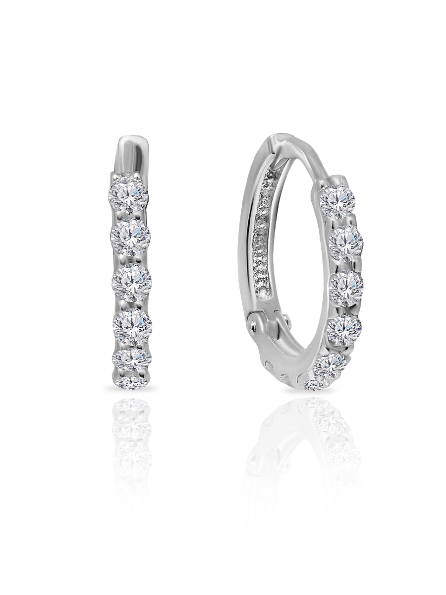 Серьги из серебра 925 пробы с фианитом