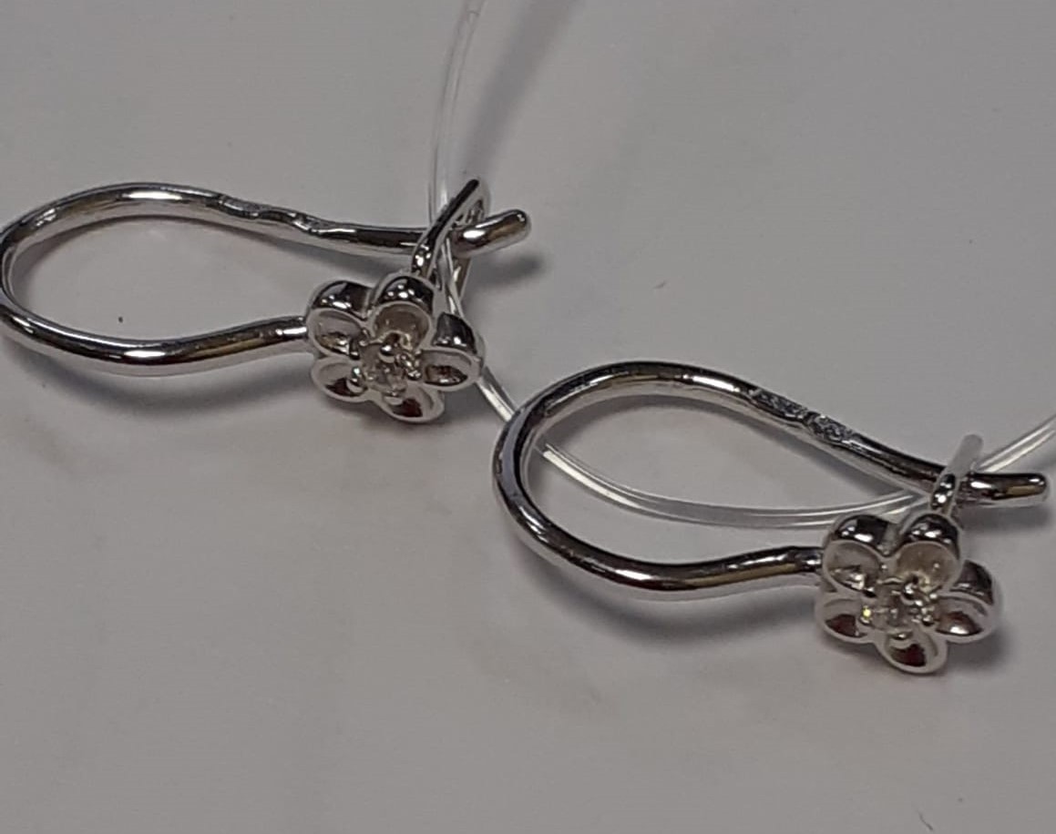 Серьги детские из серебра 925 пробы с фианитом