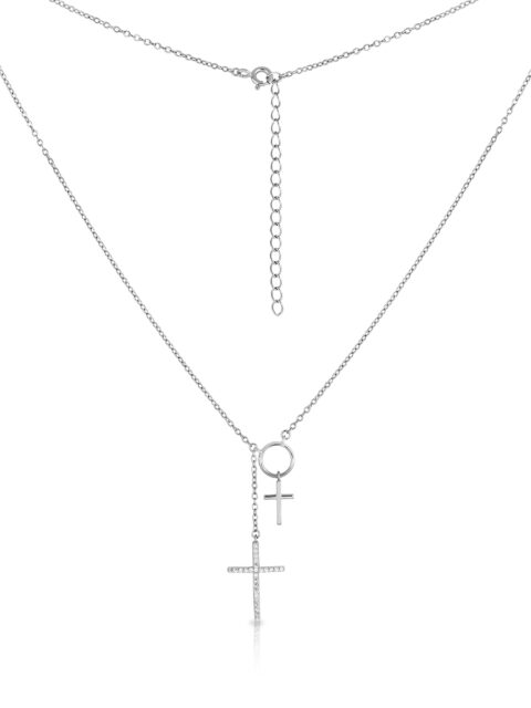 Колье из серебра 925 пробы с фианитом