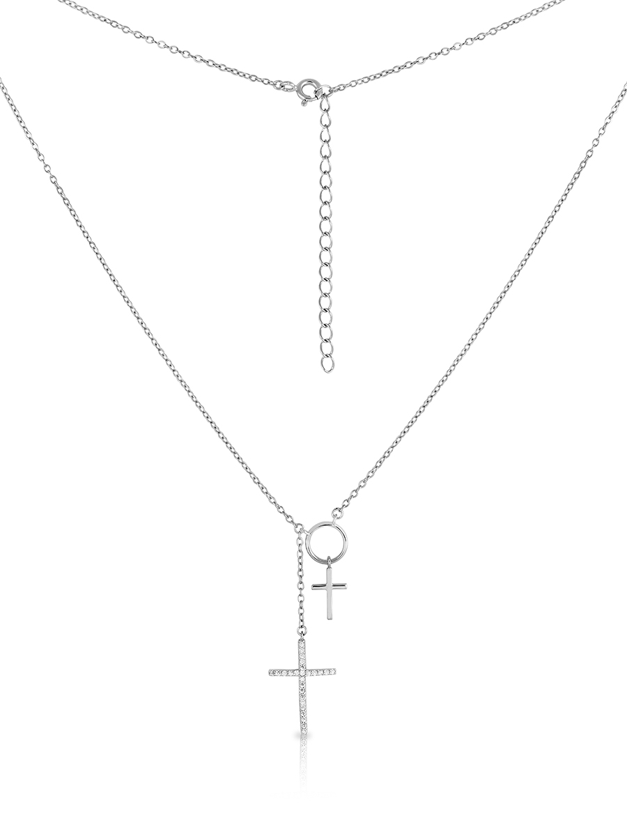Колье из серебра 925 пробы с фианитом
