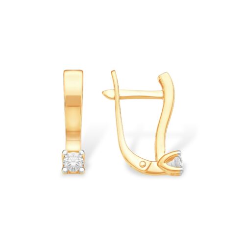 Серьги из золота 585 пробы с бриллиантом