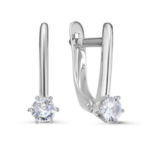 Серьги из золота 585 пробы с фианитом