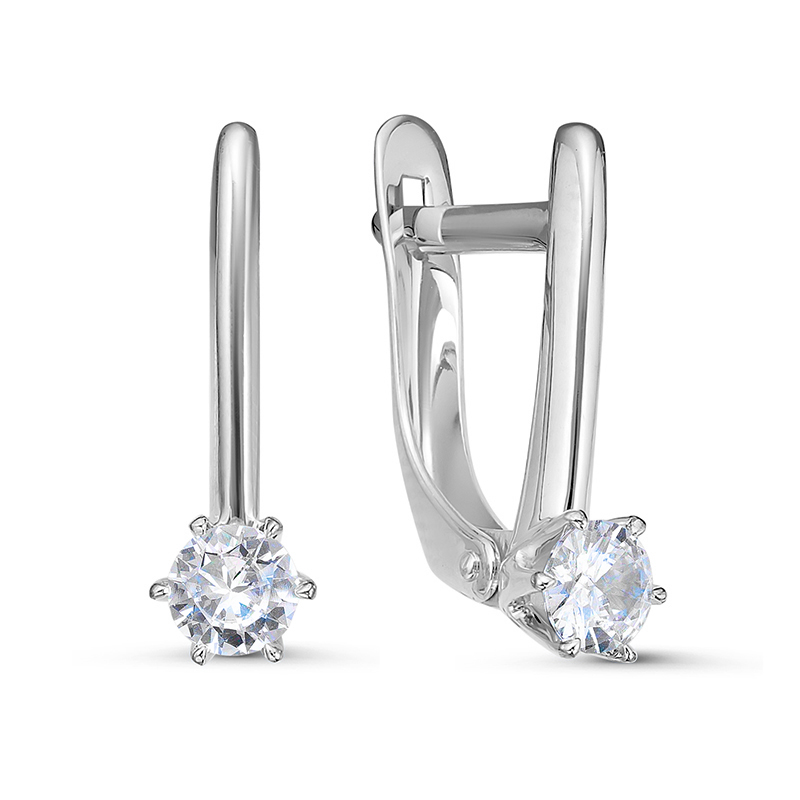 Серьги из золота 585 пробы с фианитом