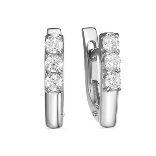 Серьги из золота 585 пробы с фианитом