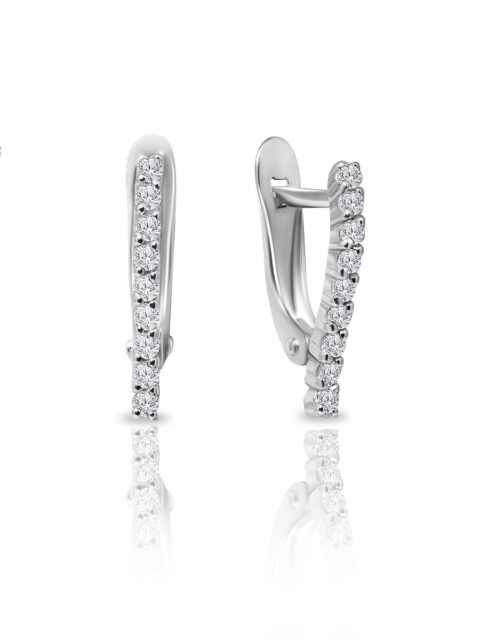 Серьги из серебра 925 пробы с фианитом