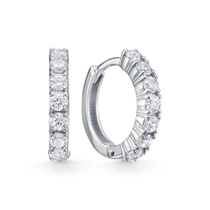 Серьги из серебра 925 пробы с фианитом