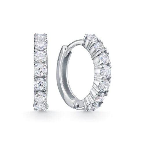 Серьги из серебра 925 пробы с фианитом