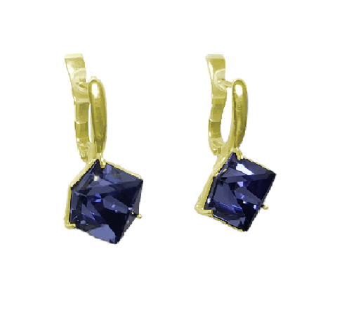 Серьги из золота 585 пробы с танзанитом
