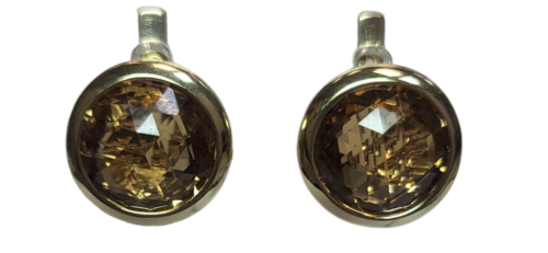 Серьги из золота 585 пробы с цитрином