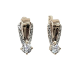 Серьги из золота 585 пробы с фианитом