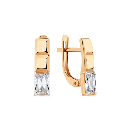 Серьги из золота 585 пробы с фианитом