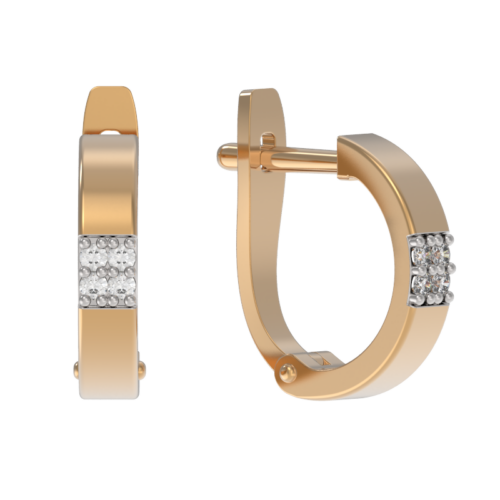 Серьги из золота 585 пробы с бриллиантом