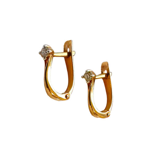 Серьги из золота 585 пробы с бриллиантом