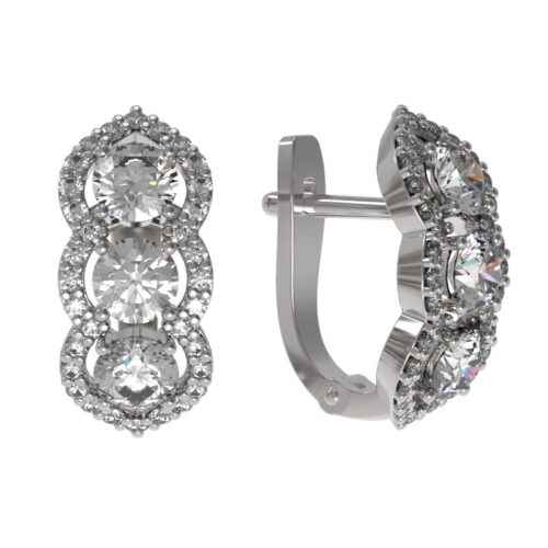 Серьги из серебра 925 пробы с фианитом