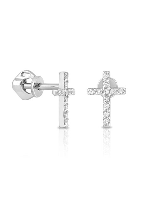 Серьги из серебра 925 пробы с фианитом