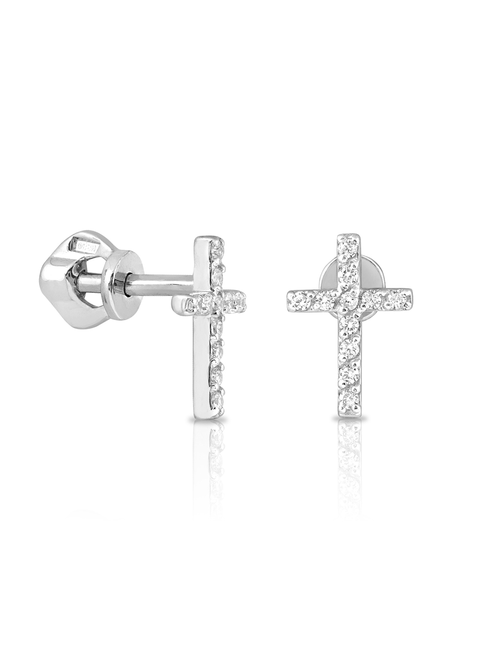 Серьги из серебра 925 пробы с фианитом