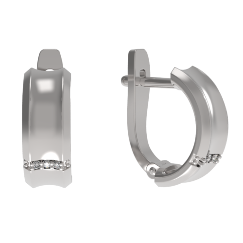 Серьги из серебра 925 пробы с фианитом