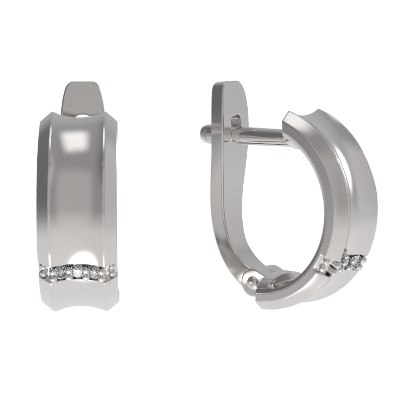 Серьги из серебра 925 пробы с фианитом