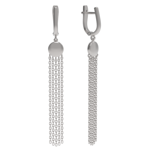 Серьги подвесные из серебра 925 пробы