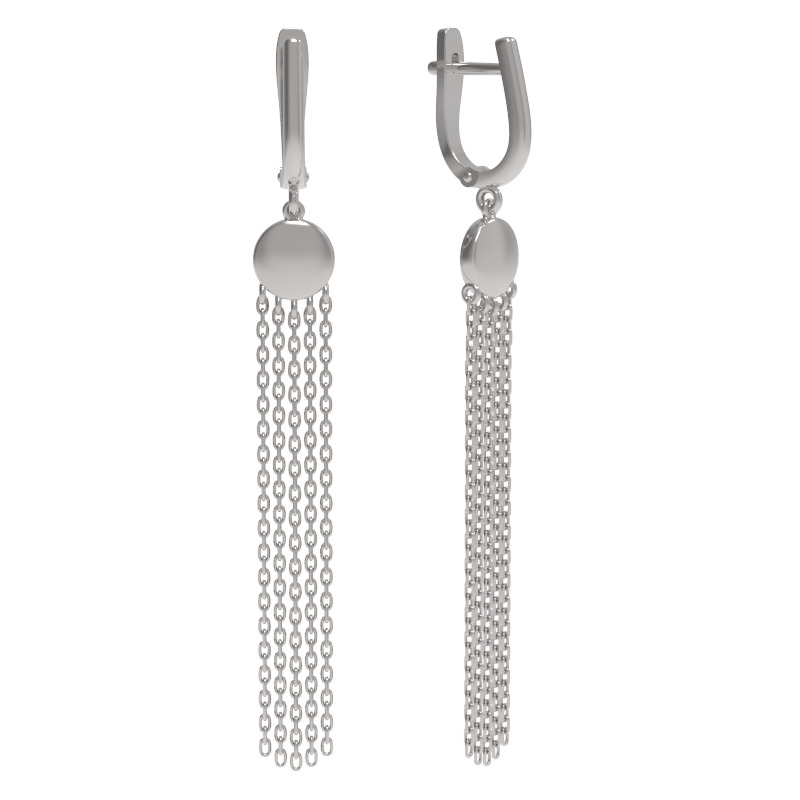 Серьги подвесные из серебра 925 пробы