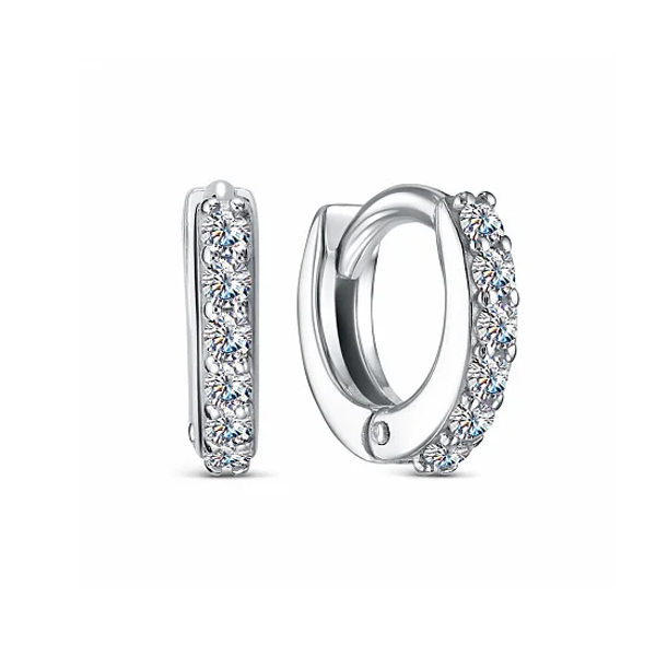 Серьги детские из серебра 925 пробы с фианитом