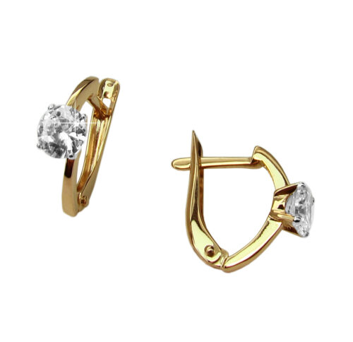 Серьги из золота 585 пробы с фианитом