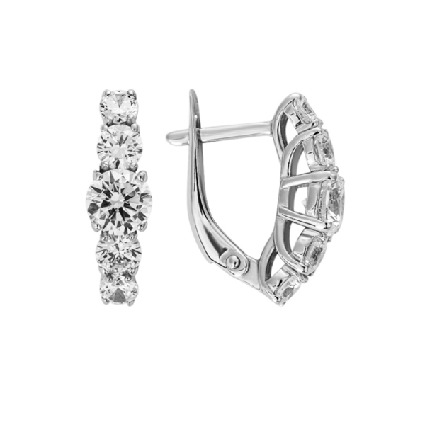 Серьги из серебра 925 пробы с фианитом