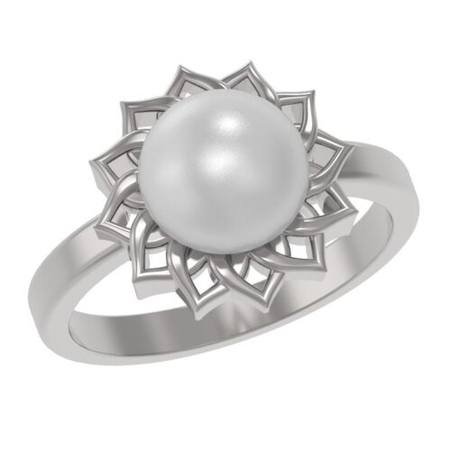 Кольцо из серебра 925 пробы с жемчугом