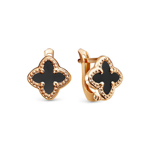 Серьги из золота 585 пробы с ониксом